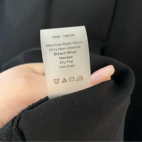 Universal Standard Black Short Sleeve Elle Ponte Knit Front Seam Midi Dress 2XS