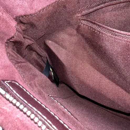 Etienne Aigner Burgundy Leather Suede Tote Bag Purse Designer Handbag