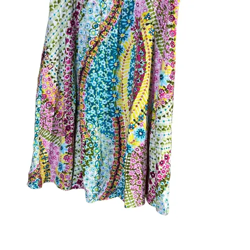 Jams World Vintage Womens M Short Sleeve V-Neck Dress Floral Bohemian