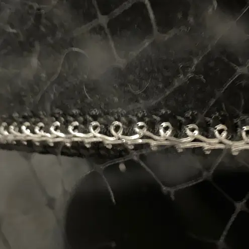 Elegant Black Fascinator with Veil Bow accent silver trim no brand clean