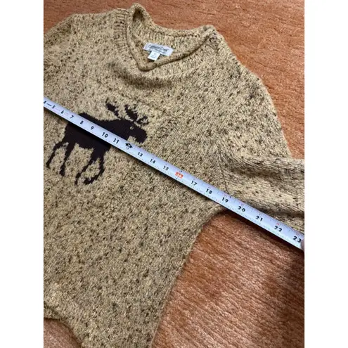 Coldwater Creek Women XS/S Sweater Long Sleeve Round Neck Moose Knit Beige