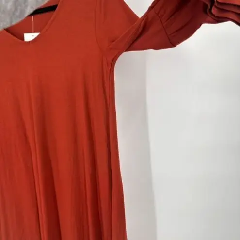 NWT New Directions Womens Julianna Bell Sleeve Crepe Dress Rustoxide Medium Rust Orange