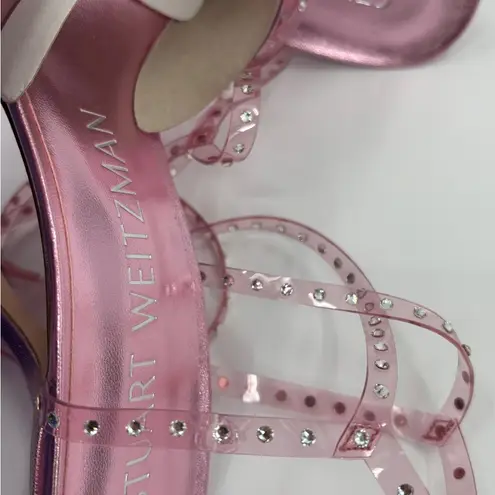 Stuart Weitzman  Glam x Curve 100 Wrap Pump in Light Pink/Cotton Candy