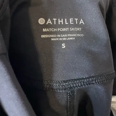 Athleta  High Rise Match Point Skirt Skort Black Tennis Sport Size S