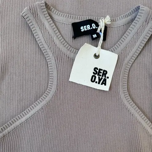 Retrofête Jill Rib Knit Mini Dress Retrofete Ser O Ya Size Medium Brown Taupe NWT