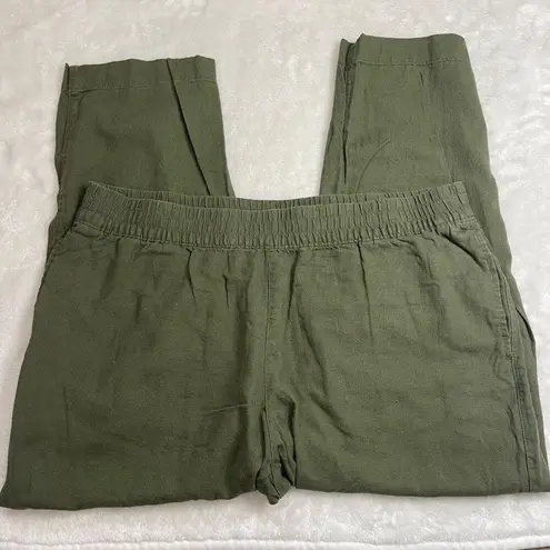 Old Navy  High-Rise Straight Pants Womens Size XL Green Linen Rayon Comfort Waist