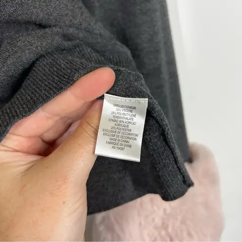 Milly Faux Fur Poof Sleeve Pullover Size Medium