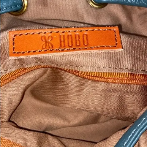 Vintage HOBO SMALL BUCKET CROSSBODY PURSE Dark Green Genuine Leather