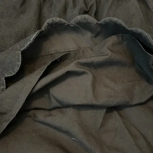 JCrew Factory Linen/Cotton Blend Scalloped Mini Skirt Black Size 2