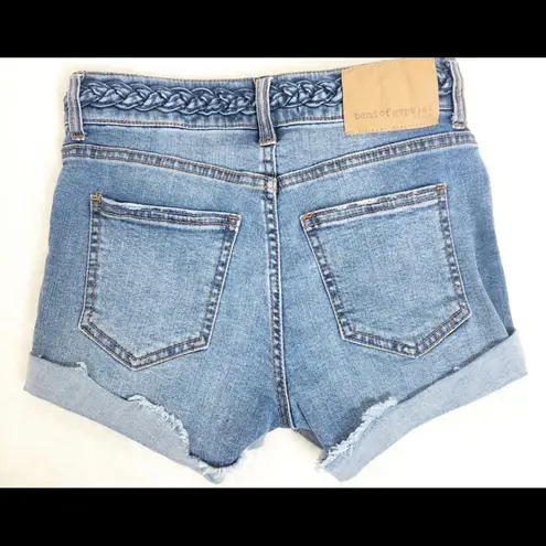 Band of Gypsies  Braided Distressed Denim Shorts