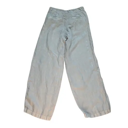 Poetry relaxed Straight Leg Linen Trousers Light Gray Size 4