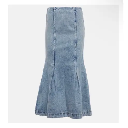 KHAITE high-waisted slim-cut Levine Denim Skirt NEW