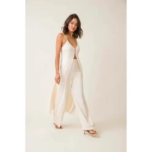 Line and Dot Jordey Pants in Cream Small New Womens Wide Leg Trousers