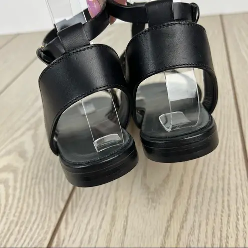 Furla Aurora Laser Cut Lace Pattern Leather Sandals EUR38.5 Onyx Black $345