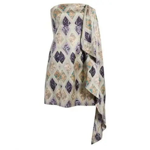 Cinq à Sept CINQ A SEPT Luisa Strapless Mini Dress Celadon Multi Size 8 NWOT