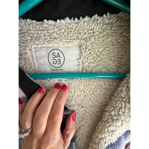 Sage Collective Womens Plaid Sherpa Lined Shirt Jacket Purple Burgundy
Fall Size M