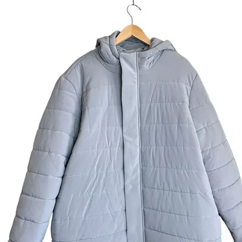 Zella  Quilted Puffer Coat Jacket Women's Size XL Gray Winter Longline NEW $169