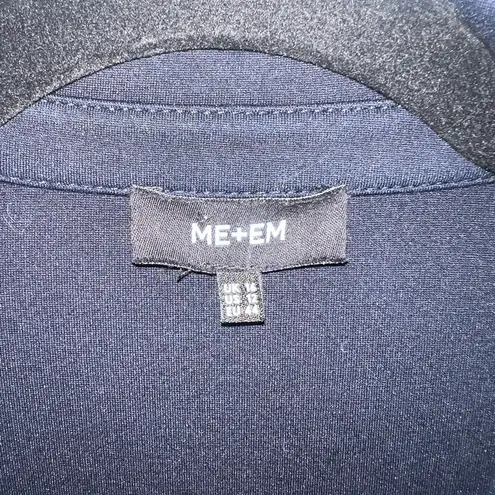 ME + EM Navy Blue Collared Zip Up Midi Dress Size 16