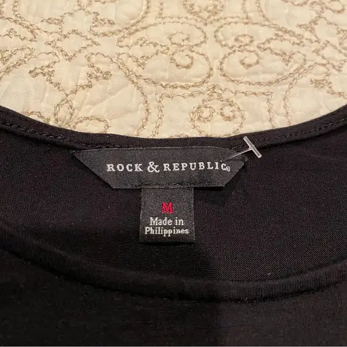 Rock & Republic  Women’s Black Cut Out Blouse Size Medium