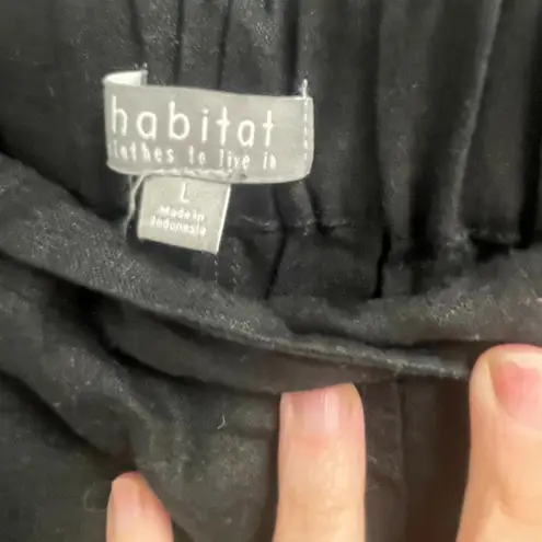 Habitat Black LinePants Womens Large Cropped Ankle Pull On Casual Minimalist