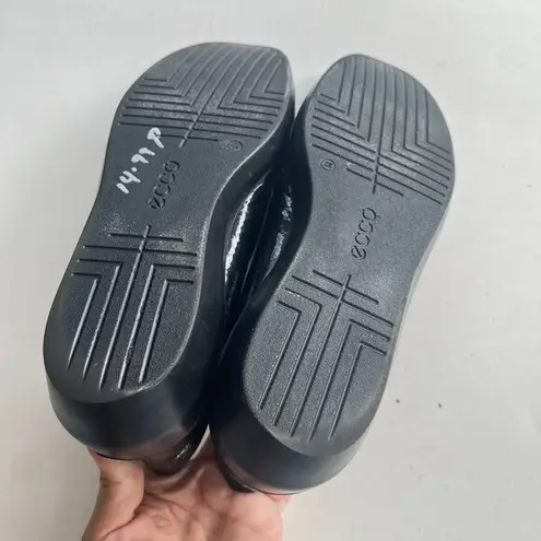 ECCO DANISH DESIGN BLACK SHIMMERING FABRIC/LEATHER SLIP ON SHOES SZ EU 38, US 7