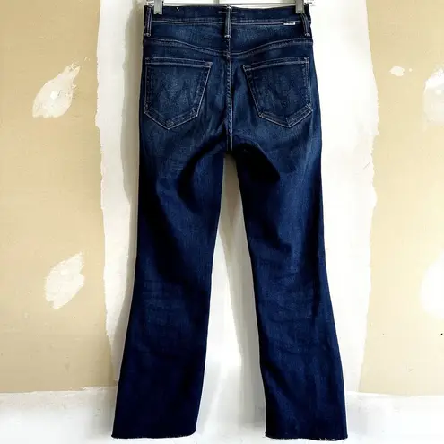 Mother The Insider Crop Step Fray Jeans Home Movies Raw Hem Ankle Dark Blue 25