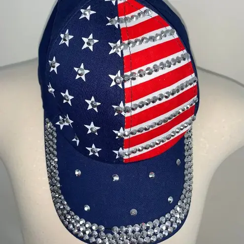 Sparkle Patriotic USA Flag Jewels Hat/Cap