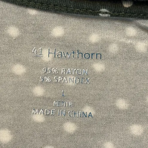 41 Hawthorn Dark Green with Polka Dots Midi Dress size Large White