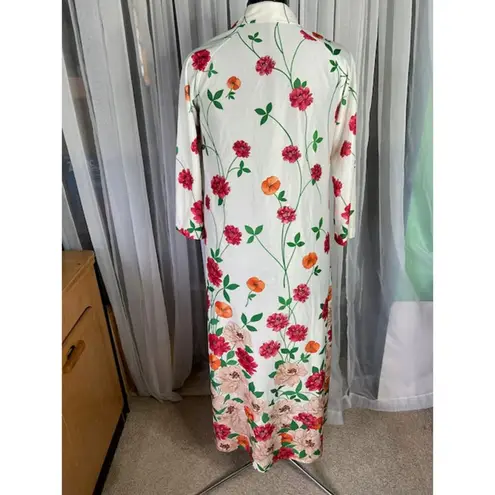 MuuMuu frolicking dress house coat floral red orange Size L