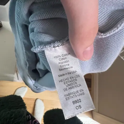 Michael Stars  Ribbed Crewneck Blue Sweatshirt Sweater 100% Cotton One Size