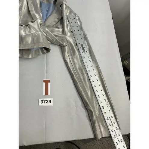 Brighton Womans  Size Eu 42 (us 12) Gray Blue Button Down Lined Blazer thumbnail 8