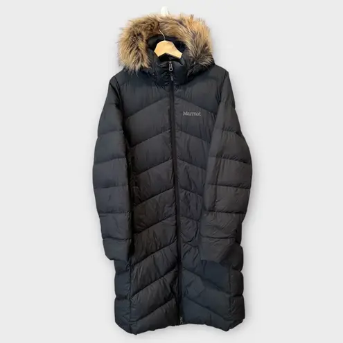 Marmot Montreaux 700 Fill Power Down Hooded Coat with Faux Fur Trim Size XL