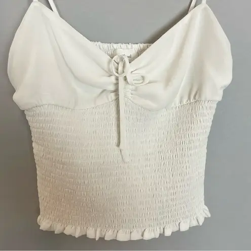 Aritzia Wilfred Ballet Camisole Top White Shirred Smocked Chiffon Size XS Tank