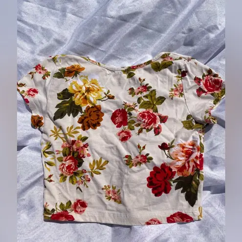 Ambiance Apparel Floral Cropped Top