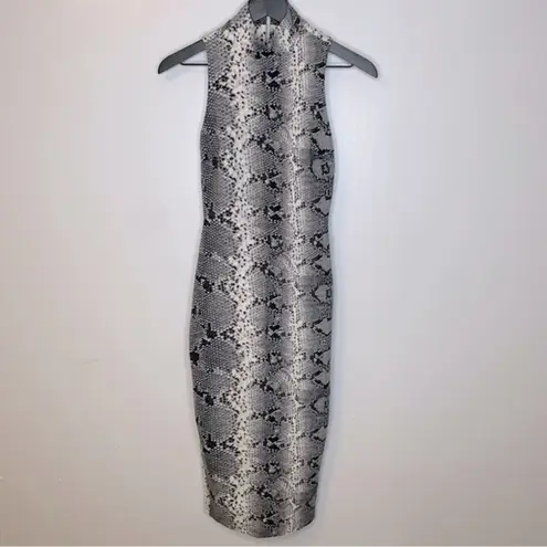 Elizabeth and James Boa Mock Turtleneck Sleeveless Bodycon Python Dress Size 2