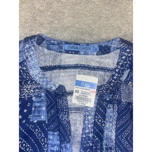 J. McLaughlin NWT Women's Nylee Diamond Patch Sleeveless Linen Dress Small XS