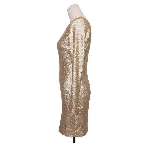 Dress the Population  Gold Micro Sequin Bodycon Dress Sz Small