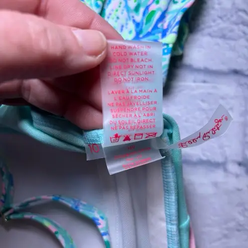 Lilly Pulitzer  Sz 10 Surf Blue SOLEIL IT ON ME JAGGER SWIMSUIT One Piece NWT