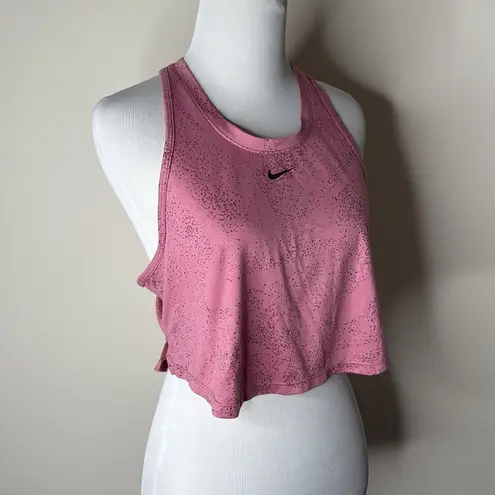 Nike  Pink Metallic Cropped Training Tank
