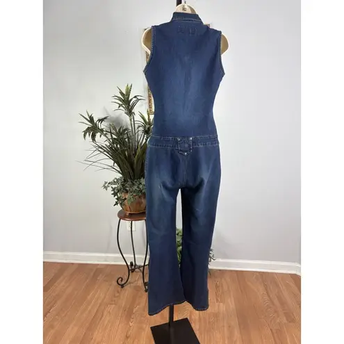 Neeso Jeans Junior 11 Summer Jumpsuit Sleeveless Blue Flare Leg Cutout Y2K Fairy Size undefined