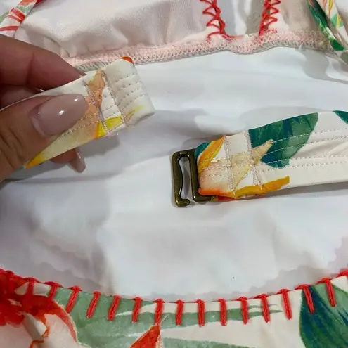 Lucky Brand  Tropical Floral Halter Tankini Top Women’s Size Medium Swimwear