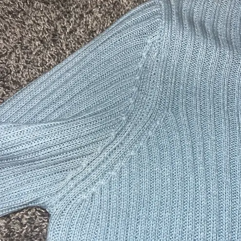 Uk2la Blue Crew Neck Sweater with Ribbed Texture