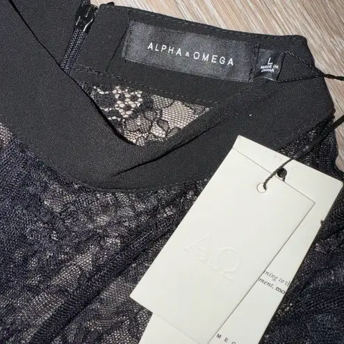 Alpha & Omega  Black Mesh Jumpsuit Size Large