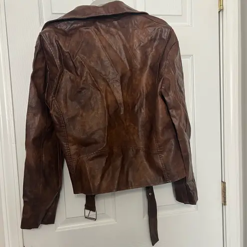 superdown  Lana Faux Leather Jacket in Brown