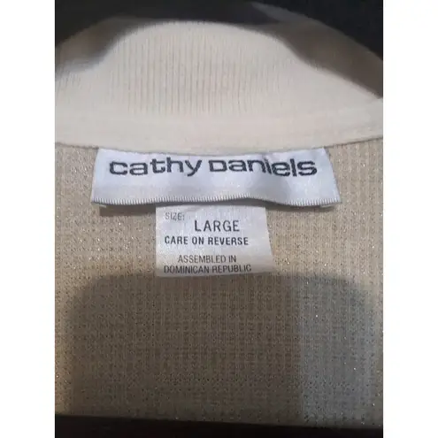 Cathy Daniels Women's Large Cardigan, Glitter Silver Metallic, Plaid Cardigan