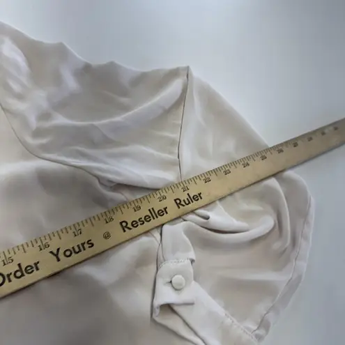 Krisa ‎ Blouse Womens Small Pink Cream Long Sleeve Tie Hem Keyhole Top Made USA