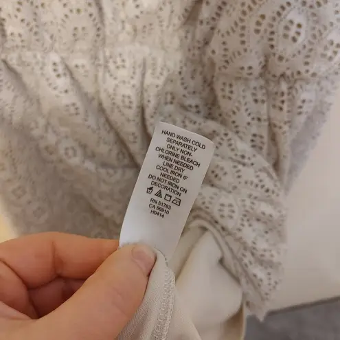 Maurice's  Vanity Size 2 Light Beige Cream Boho Beaded Stretchy Lace Dress