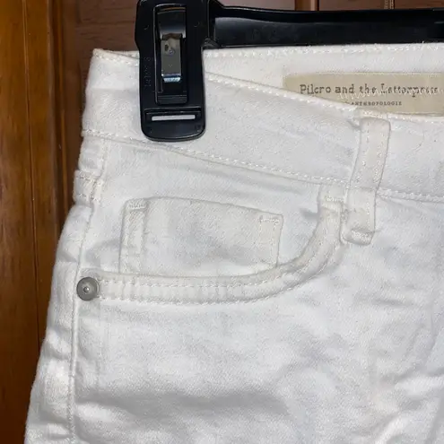 Anthropologie NWT $88  Pilcro White High-Rise Slim Boyfriend Denim Shorts 25