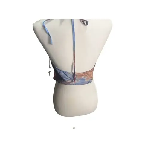 Windsor  Halter Tie Dye Y2K Cropped Tank Top Women’s Size Large Blue Orange