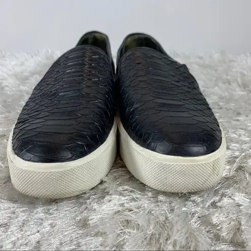 Vince  Black Leather Platform Slip On Sneakers Sz 7